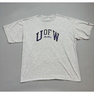 Vintage Washington Huskies Shirt Mens Large Gray Champion O of W Spell Out Logo